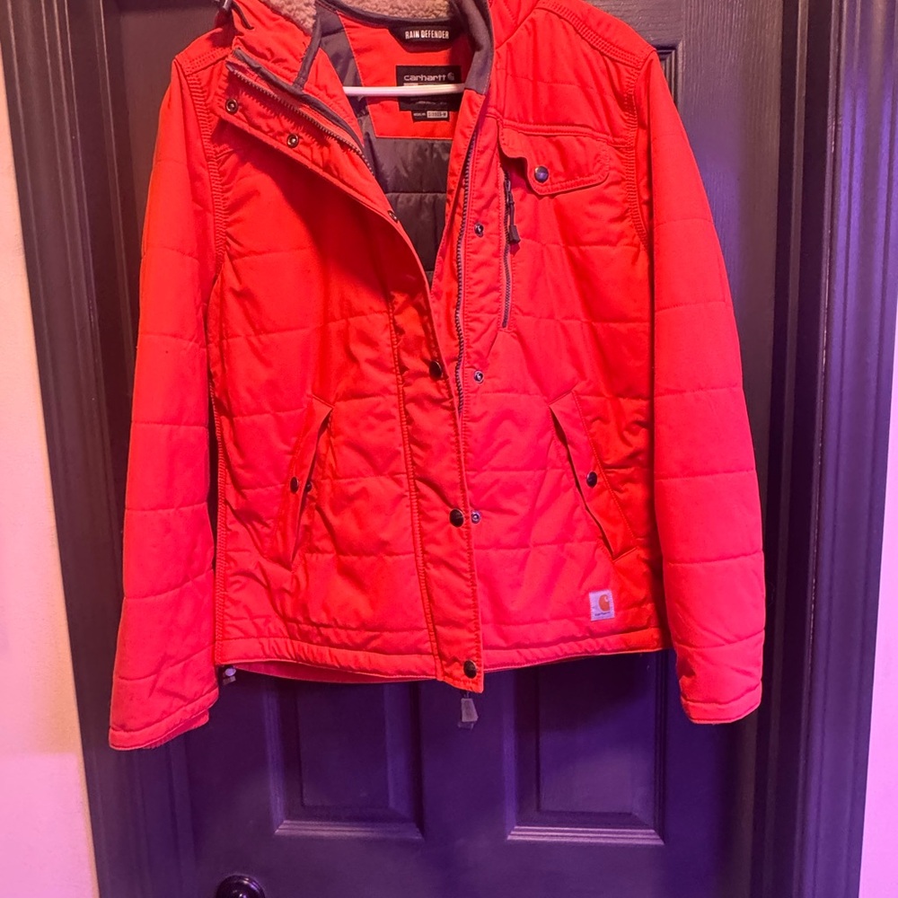 Carhartt Orange Rain Defender Jacket